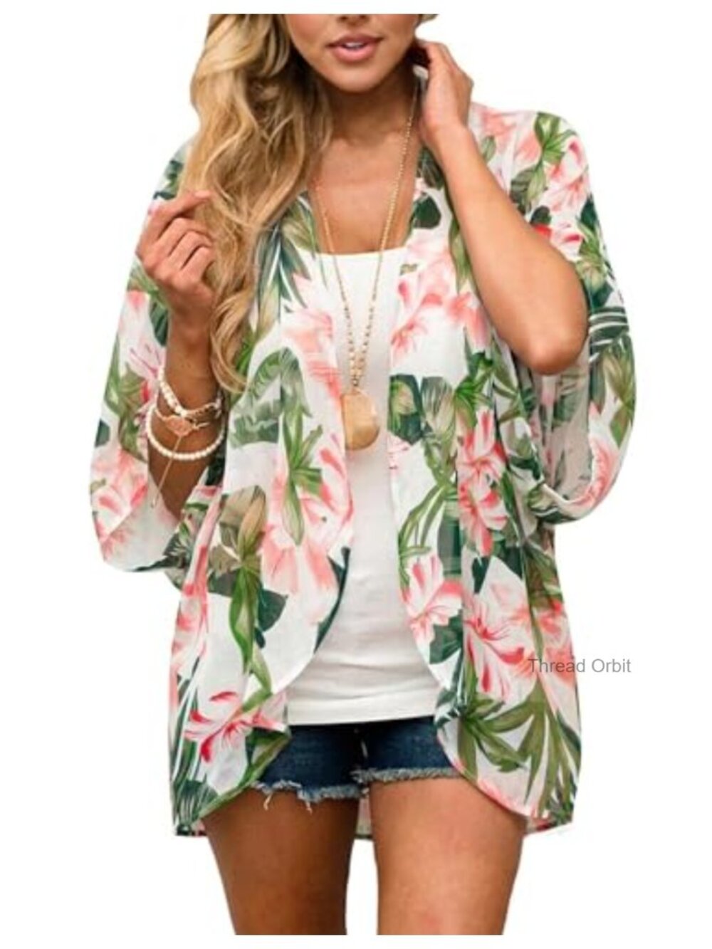 Chiffon Kimono Cover Up Loose Open Front
